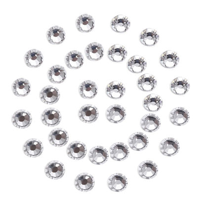 Picture of 288Pcs White Crystal Rhinestones,Glass Flatback Gemstones for Nail Face Makeup Art Crafts Clothes Bling Decoration - (SS30,6.5mm,White)