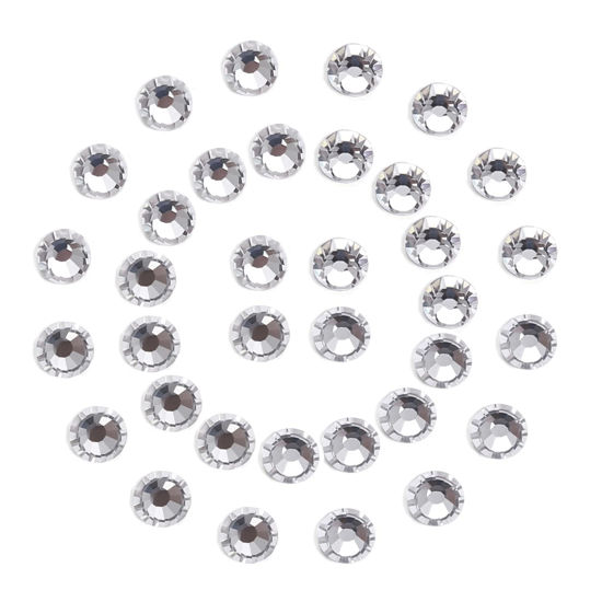 Picture of 288Pcs White Crystal Rhinestones,Glass Flatback Gemstones for Nail Face Makeup Art Crafts Clothes Bling Decoration - (SS30,6.5mm,White)