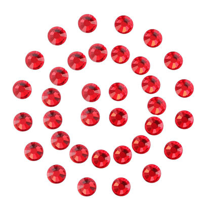 Picture of 3000Pcs Ruby Red Crystal Rhinestones,Glass Flatback Rhinestones Mini Gemstones for Nail Face Makeup Art Crafts Clothes Decoration -(SS10,2.8mm,Ruby Red)