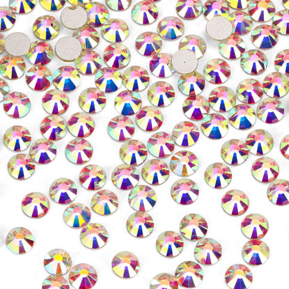 Picture of 1440Pcs Crystal Ab Crystal Rhinestones,Glass Flatback Rhinestones Gemstones for Nail Face Makeup Art Crafts Clothes Decoration -(SS12,3.0mm,Crystal Ab)
