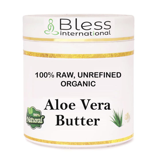 Picture of Organic Raw Aloe Vera Butter 100% Pure,Natural & Unrefined| Skin Moisturizer For Face, Body & Hair| 1 LBS/450 GM Ivory/White Grade A | DIY Creams, Balms, Lotions, Soaps| Softens Dry & Tough Skin