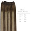 Picture of WENNALIFE Sew in Hair Extensions Real Human Hair, 16 Inch 80g Balayage Chocolate Brown to Honey Blonde Machine Weft Hair Extensions Human Hair Hand Tied Weft Hair Extensions Sew In