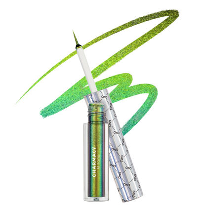Picture of CHARMACY Chameleon Eyeliner Liquid Liner, Glitter liquid eyeliner waterproof, Metallic Intense Color Shifting Colorful Eyeliner, Long wearing,Ultra-Fine Tip Smudge-proof,YELLOW GREEN INDIGO 906