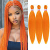 Picture of Dorsanee Orange Braiding Hair Pre Stretched 20 Inch 3 Packs Professional Easy Braiding Hair for Crochet Braids Twists Locs Hair Soft Yaki Texture Hot Water Setting Synthetic Hair Extensions