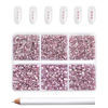 Picture of Beadsland 7200pcs Flatback Rhinestones,Pink Rhinestones Nail Gems Round Crystal Rhinestones for Crafts,Mixed 6 Sizes with Wax Pencil Kit, SS3-SS10,Light Rose/Light Pink