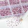 Picture of Beadsland 7200pcs Flatback Rhinestones,Pink Rhinestones Nail Gems Round Crystal Rhinestones for Crafts,Mixed 6 Sizes with Wax Pencil Kit, SS3-SS10,Light Rose/Light Pink