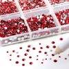 Picture of Beadsland 7200pcs Flatback Rhinestones,Red Rhinestones Nail Gems Round Crystal Rhinestones for Crafts,Mixed 6 Sizes with Wax Pencil Kit, SS3-SS10,Siam