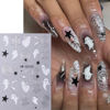Picture of Halloween Nail Stickers, Halloween Nail Art Decals 3D Self-Adhesive Cute Ghost Halloween Nail Design DIY Holiday Nail Decoration Supplies Charms for Women and Girls Autumn Nail Art 6 Sheets
