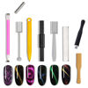 Picture of JERCLITY 9 Pieces Nail Magnet Tool Set Double-Head Flower Design Nail Magnet Pens Magnet Stick 3D Magnetic Cat Eye Gel Polish Nail Art for UV Gel Line Strip Multi-Function Magnet Board Nail Art Tool