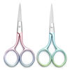 Picture of Motanar Multicolor Professional Grooming Scissors for Personal Care Facial Hair Removal and Ear Nose Eyebrow Trimming Stainless Steel Fine Straight Tip Scissors 3.9 Inch (Green+Pink)