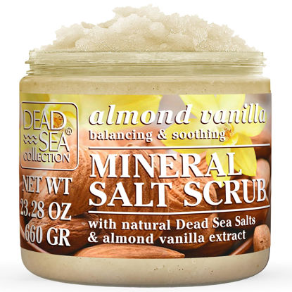 Picture of Dead Sea Collection Almond Vanilla Salt Body Scrub - Large 23.28 OZ - with Pure Oils and Dead Sea Minerals