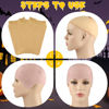 Picture of Morcheiong 2/4/8 Pieces Bald Cap for Halloween Costumes Makeup Latex Bald Head Wig Caps Bald Cosplay for Adults Women (Assorted Style, 4)
