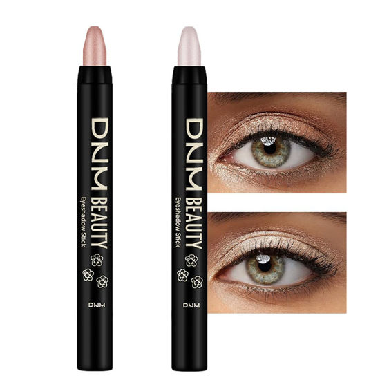 Picture of Kaely 2Pcs Cream Eyeshadow Sticks Set for Eyes Waterproof,Champagne Shimmer & Pearl Shimmer Matte Eye shadow Stick Pencil Pen Bulk sombras en crema para ojos 17+18