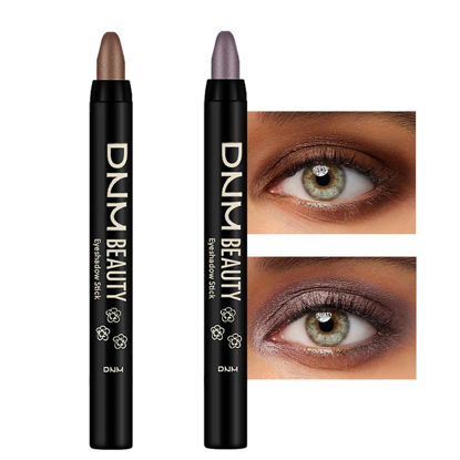 Picture of Kaely 2Pcs Cream Eyeshadow Sticks Set for Eyes Waterproof,Cocoa Shimmer & Smoky Amethyst Shimmer Matte Eye shadow Stick Pencil Pen Bulk sombras en crema para ojos 21+24