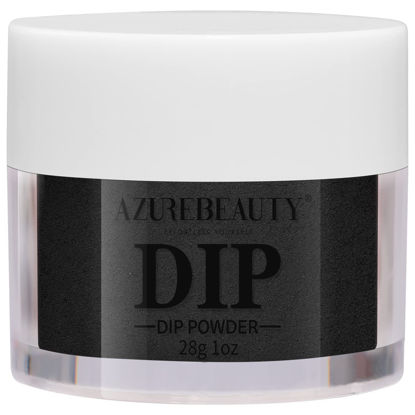 Picture of Dip Powder Black Color, AZUREBEAUTY Nail Dipping Powder French Nail Art Starter Manicure Salon DIY at Home, Odor-Free and Long-Lasting, No Needed Nail Lamp Curing, 1 Oz
