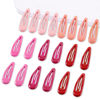 Picture of Cptots 20 PCS Metal Snap Hair Clips Water Drop No Slip Hair Barrettes for Women Small Hair Clips For Thick And Thin Fine Hair,Red Gradient Pink Rose Red,1.97 x 0.5 Inches.