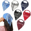 Picture of 6 Pack Hair Scarf Headband for Women - Elastic Hair Kerchief Large Boho Triangle Bandana Head Scarf with Clips Non Slip Paisley Print Headbands Hair Scarves for Teen Girls