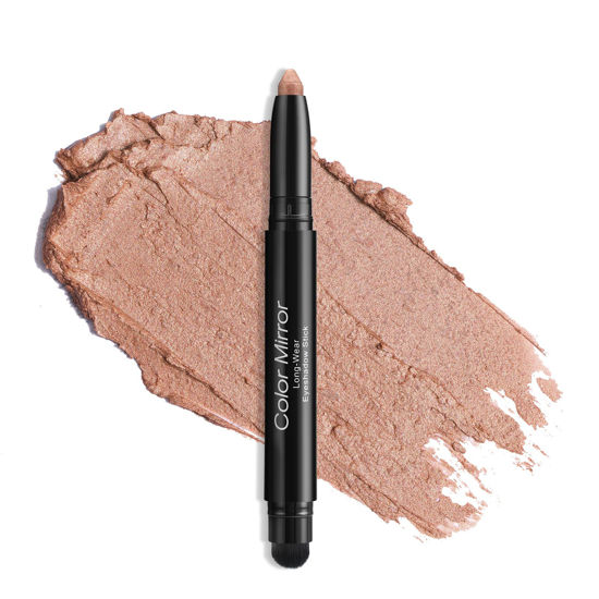 Picture of Color Mirror Longwear Cream Eye Shadow Sticks(14 Tulip Shimmer), Smudge-Proof, Waterproof Eyeshadow Stick,Silky Formula Glitter With Makeup Brush,Nude Eyeshadow Stick