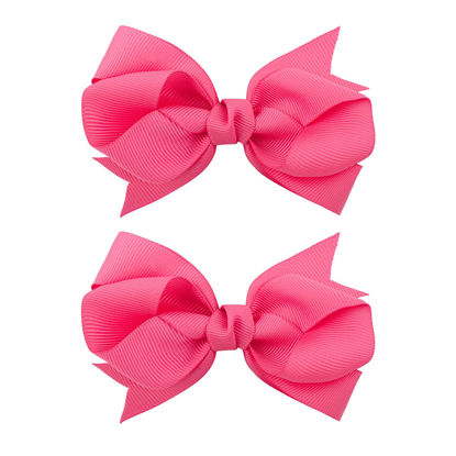 Picture of YanJie Valentines Baby Girl Hair Bows Clips Red Pink Bowknot Hair Barrettes Heart Lip Print Boutique Alligator Clips for Toddler