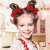 Picture of YanJie Valentines Day Red Hair Clips Girls Valentine's Day Hair Barrettes Hair Bowknot Ribbon Alligator Pink Love Heart Pattern Hairgrips Clips
