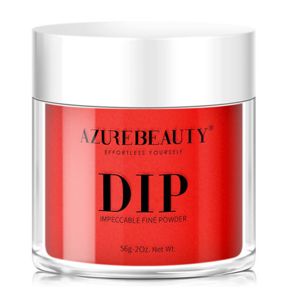 Picture of AZUREBEAUTY Dip Powder Red Color 2Oz/56g, Basic Red Dipping Powder French Nail Art Starter Manicure Salon DIY at Home, Long-Lasting, No Nail Lamp Needed