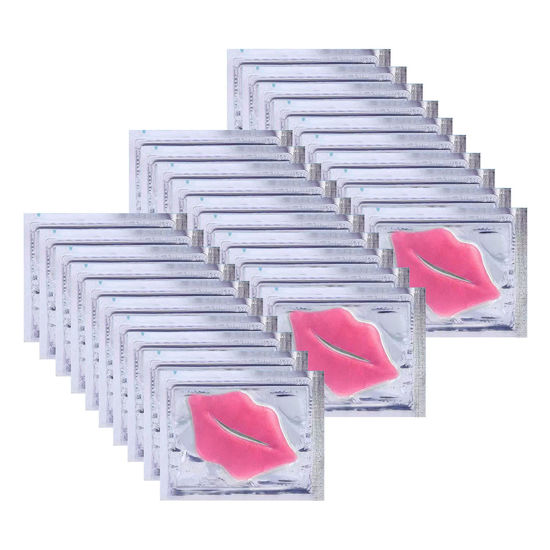 Picture of NIYET 30 pieces of Moisturizing Collagen Crystal Lip Mask - Anti-Ageing & Anti Chapped, Reduce lip Wrinkles, Fade Lip Color, Make Skin Smooth And Firm Collagen Lip Pieces (Pink)