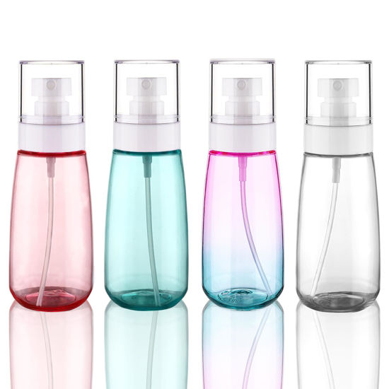 Picture of Cosywell Fine Mist Spray Bottle TSA Approved 3.4oz 100ml 4 Pack Empty Cosmetic Refillable Travel Containers Plastic Spray Bottle for Perfume Essential Oils Toners Rose Water Cosmetics(4Colors)