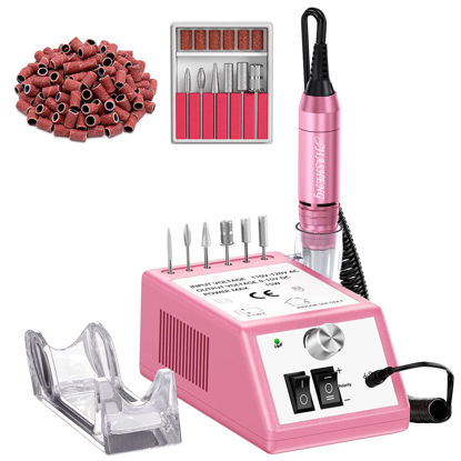 Picture of Jiasheng Electric Nail Drill, 30000rpm Professional Nail Drill Machine, Compact Electrical Nail File Kit for Acrylic Gel Nails Efile Drill for Manicure and Pedicure Salon Use