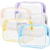Picture of PACKISM Clear Toiletry Bag, 5 Pack TSA Approved Toiletry Bag Quart Size Bag, Travel Makeup Cosmetic Bag for Women Men, Carry on Airport Airline Compliant Bag, White, Yellow, Blue, Purple, Pink…