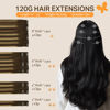 Picture of DOORES Hair Extensions Clip in Human Hair, Balayage Chocolate Brown to Caramel Blonde 80g 7pcs 12 Inch, Clip in Hair Extensions Real Human Hair Natural Hair Extensions Straight Extensions For Women
