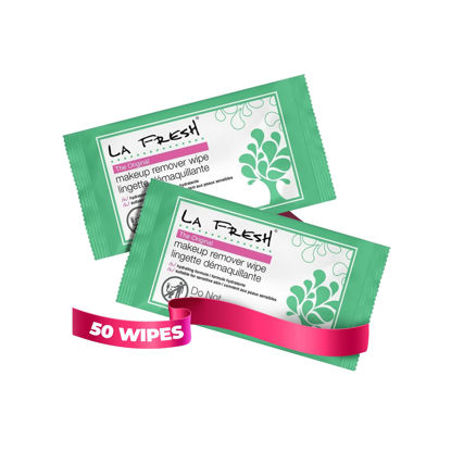 Picture of LA Fresh Makeup Remover Wipes with Vitamin E - Make up Remover Wipes for Face, Eyes, Lips - Face Wipes Travel Essentials - Case of 50ct Makeup Wipes