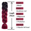 Picture of AFNOTE Ombre Red Braiding Hair Extensions 24 Inch 3 Packs Synthetic Jumbo Braiding Hair High Temperature Twist Crochet Braids Hair for Women (B8)