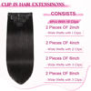 Picture of POGINJA Clip in Hair Extensions Real Human Hair, 20 Inch Remy Human Hair Clip in Extensions for Black Women, Invisible Natural Straight Seamless Clip ins Hair Extensions 8pcs Double Weft #1B 100g