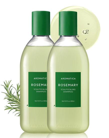 Picture of AROMATICA Rosemary Scalp Scaling Shampoo (2pack) 13.53 oz / 400 ml - Vegan Shampoo with Food-graded Rosemary Essential Oil