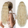 Picture of Drawstring Ponytail for Women, 26 inch Blonde Ponytail Extension, Synthetic Pony Tails Hair Extensions, Natural Clip in Ponytail Hair Extensions for Daily Use (Platinum Blonde with Golden Blonde)