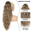 Picture of Ponytail Extension for Women, 26 inch Drawstring Ponytail Extension, Wavy Pony Tails Hair Extensions, Synthetic Hair Extensions Ponytail for Daily Use (Medium Brown Highlighted Blonde)