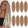 Picture of 16 Inch Springy Afro Twist Hair 8 Packs Spring Twist Hair for Pre Fluffed Kinky Twist Hair Synthetic Marley Twist Braiding Hair Extensions for Black Women Light Brown Blonde (8 Strands/Pack,27613#)
