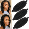 Picture of 8 Inch Pre Fluffed Wrapping Hair 3 Packs Pre Separated Springy Afro Twist Hair For Locs Afro Twist Hair Natural Black Marley Twist Crochet Braiding Hair Soft Synthetic Extensions (8 Inch 3Pcs, 1B#)