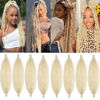Picture of 8 Packs Blond Pre-Separated Springy Afro Twist Hair 24 Inch Long Spring Twist Crochet Braids Hair For Soft Faux Locs Afro Kinky Marley Crochet Braiding Hair Extension For Women(8 Strands/Pack,613#)