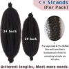 Picture of 8 Packs Blond Pre-Separated Springy Afro Twist Hair 24 Inch Long Spring Twist Crochet Braids Hair For Soft Faux Locs Afro Kinky Marley Crochet Braiding Hair Extension For Women(8 Strands/Pack,613#)