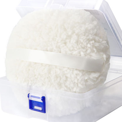Picture of WSYUB Powder Puff, 6 Inch Extra-Large Powder Puff for Body Powder, Body Powder Puff, White