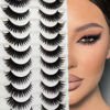 Picture of TIKILEY Cat Eye Lashes Natural Look, Wispy Fluffy 15mm Short Mink Fox Eye Lashes Sets Pack, Natural 3D Faux Mink Fluffy False Cateye Eyelashes Pack