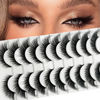 Picture of Fox Eye Lashes Mink Fluffy 3D Wispy Cat Eye Lashes That Look Like Extensions Short 18MM Angel Wing Eyelashes Pack