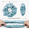 Picture of LILYSILK Silk Hair Scrunchies/Ties for Frizz & Breakage Prevention, 100% Mulberry, No Damage, Elastic ponytail Holders, 1Pc, Blue Haze