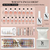 Picture of SXC Cosmetics French Tip Press On Nails Brown Series, Small Coffin X-Pro Tips Starter Kit
