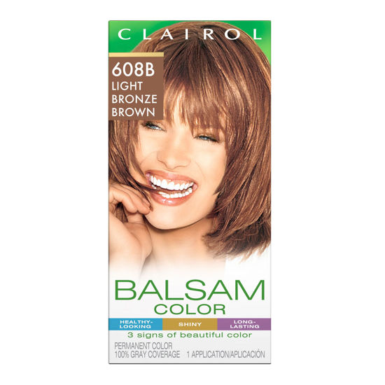 Picture of Clairol Balsam Permanent Hair Dye, 608B Light Bronze Brown Hair Color, Pack of 1