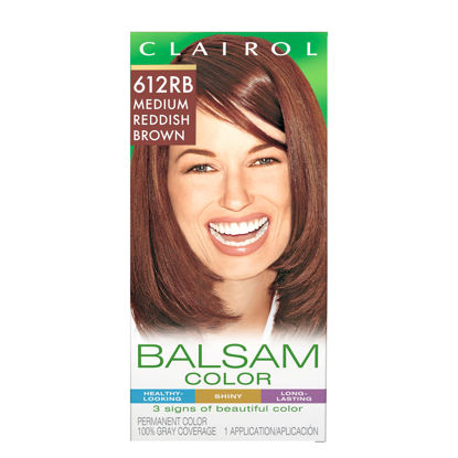 Picture of Clairol Balsam Permanent Hair Dye, 612RB Medium Reddish Brown Hair Color, Pack of 1
