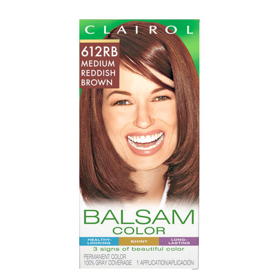 Picture of Clairol Balsam Permanent Hair Dye, 612RB Medium Reddish Brown Hair Color, Pack of 1
