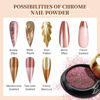 Picture of Saviland Chrome Nail Powder Set - 6 Colors Metallic Gold Chrome Nail Powder Mirror Effect Holographic Chameleon Pigment Chrome Powder for Gel Nails Manicure Nail Glitter Dust for Nail Art Decorations