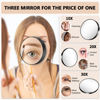 Picture of Magnifying Mirror, 10X & 20X & 30X Set, Magnified Mirror 3.5" with Two Suction Cups, Travel Magnifying Mirror Set Comes with Portable Storage Bag, Compact Small Magnifying Mirror for Travel(White)